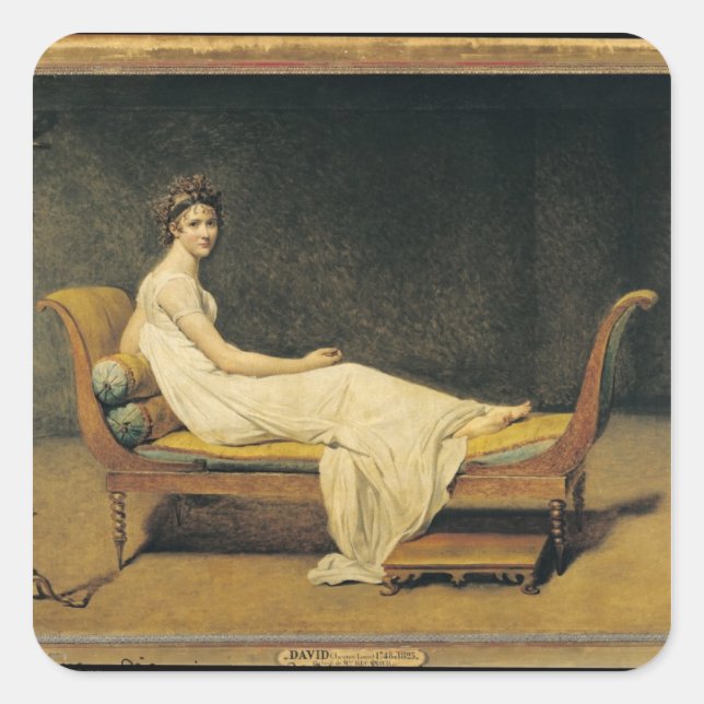 Madame Recamier, 1800 Square Sticker (Front)