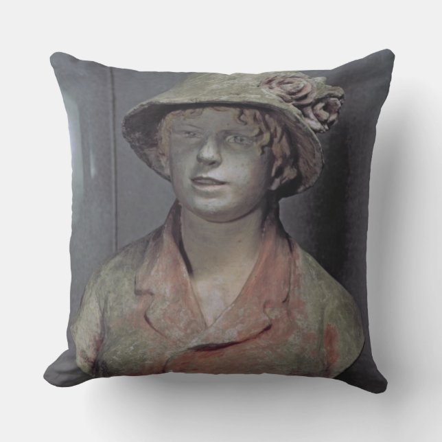 Madame Renoir, 1916 (polychrome plaster) Cushion (Front)