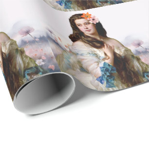Madame Rimsky with wildflowers Wrapping Paper
