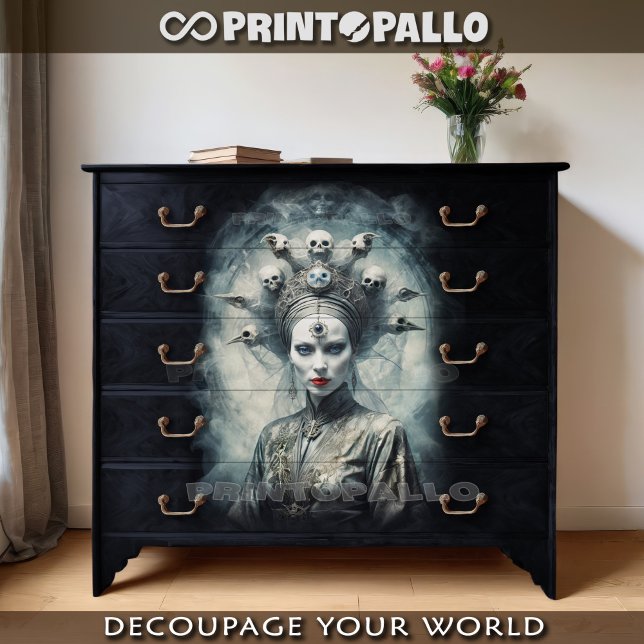 Madame Skull, Gothic Queen of the Bones Tissue Paper (Creator Uploaded)