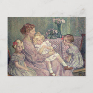 Madame van de Velde and her Children, 1903 Postcard