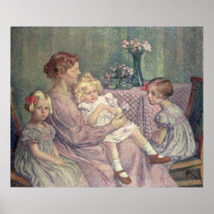 Madame van de Velde and her Children, 1903 Poster