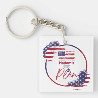Madam's Got A Plan American Elections Keychain