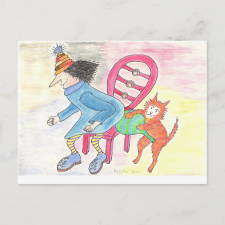 MadCatWoman & WhoopeeCushionCat No.1 Postcard