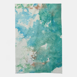 Maddie green and blue impression dish towel