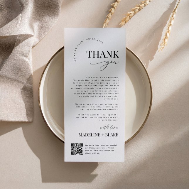MADDIE Wedding Thank You Note with QR Code Menu (Creator Uploaded)