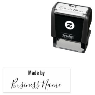 Made By Company Name Script Text Template Self-inking Stamp