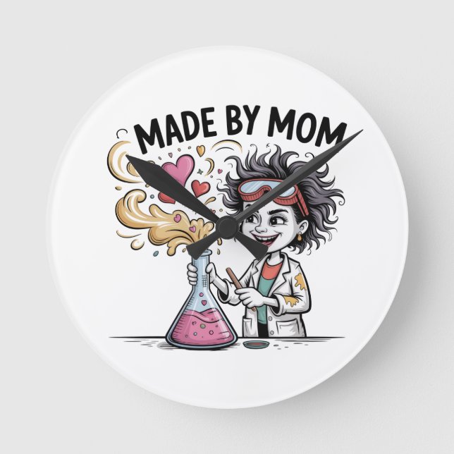 Made By Mom Round Clock (Front)
