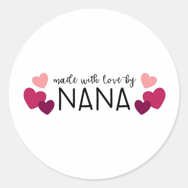 Made By Nana Classic Round Sticker (Front)