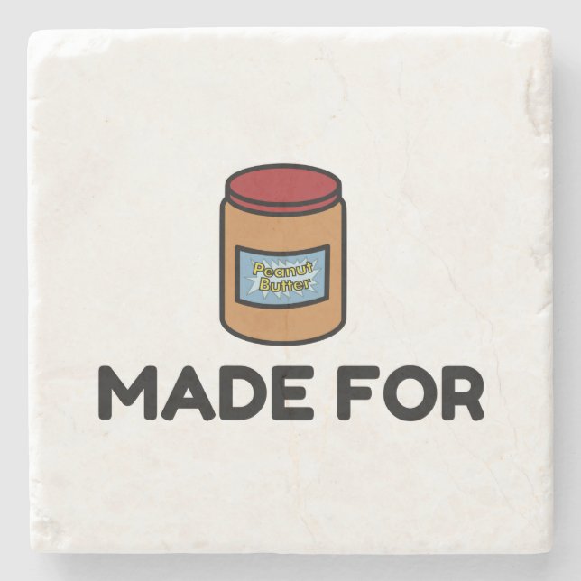 Made For Each Other Couples (Peanut butter) Stone Coaster (Front)
