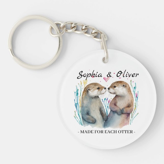 Made For Each Otter Love Valentine's Day Key Ring (Front)