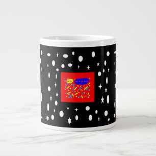 MADE FOR KAREN RED AND BLACK WHITE NAMED LARGE COFFEE MUG