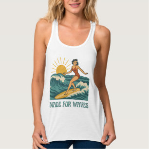 Made For Waves Retro California Surf Girl Pin-Up Singlet