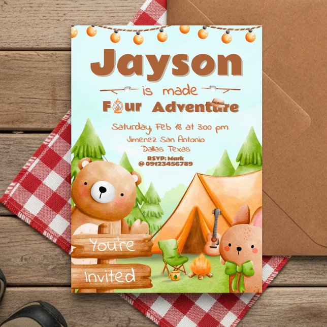 Made Four Adventure - Camping  Invitation (Made Four Adventure - Camping Invitation
)