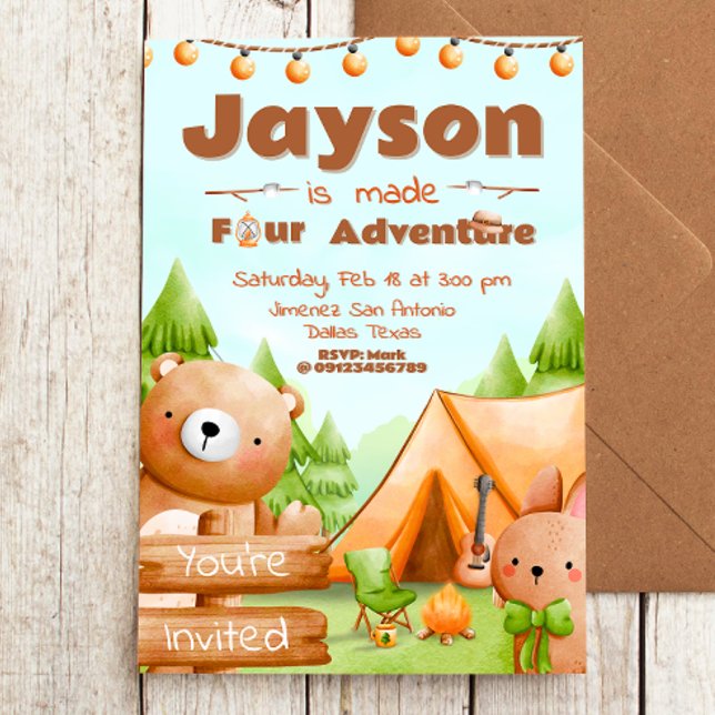 Made Four Adventure - Camping  Invitation (Made Four Adventure - Camping Invitation
)