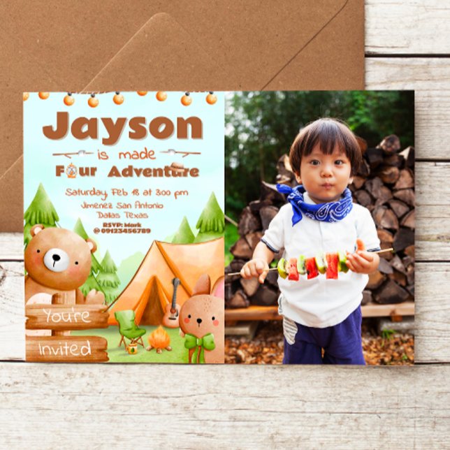 Made Four Adventure - Camping with Picture  Invitation (Made Four Adventure - Camping with Picture Invitation)