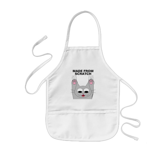 Made From Scratch Cute Smiling Cat Apron for Kids (Front)