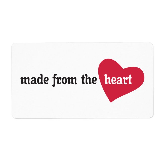 Made from the Heart Food Label (Front)