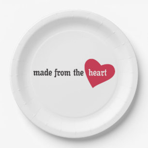 Made from the Heart Food Label Paper Plate