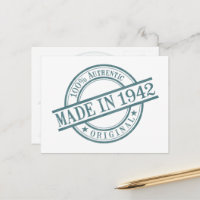 Made in 1942 Birth Year Round Rubber Stamp Logo