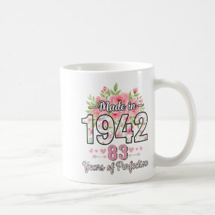 Made In 1942 Floral 83rd Birthday Women 83 Years O Coffee Mug