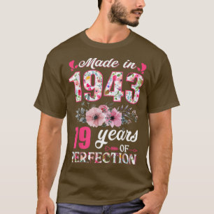 Made In 1943 Floral 79 Year Old 79th Birthday Gift T-Shirt