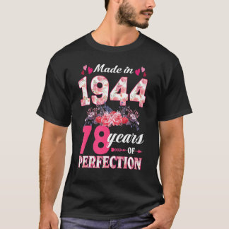 Made In 1944 Floral 78th Birthday 78 Year Old Wom T-Shirt