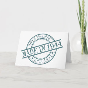 Made in 1944 Round Rubber Stamp Logo Birth Year Card