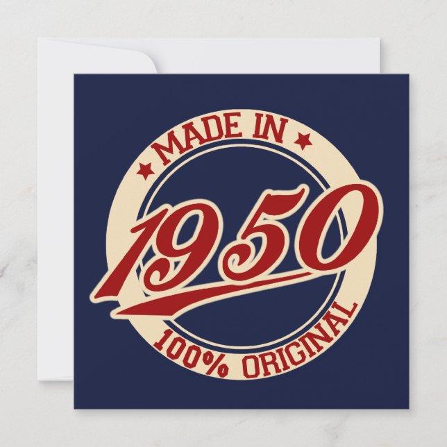 Made In 1950 Card (Front)