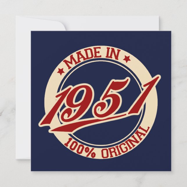 Made In 1951 Card (Front)