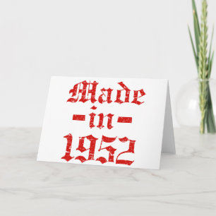Made in 1952 designs card
