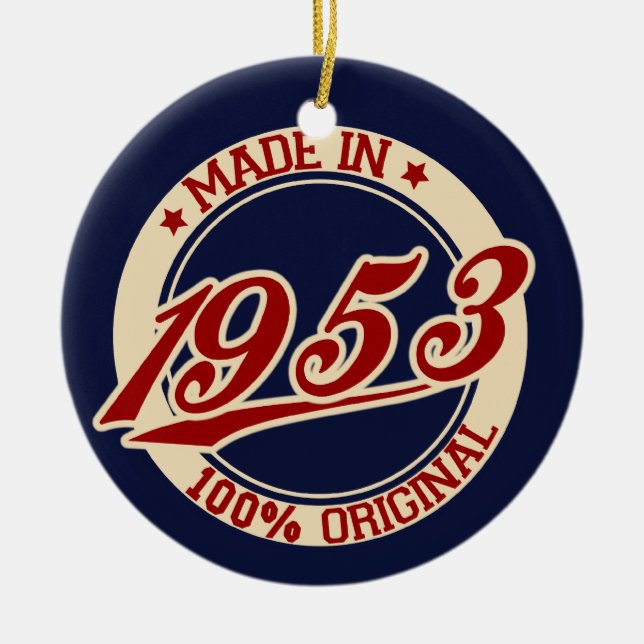 Made In 1953 Ceramic Tree Decoration (Front)