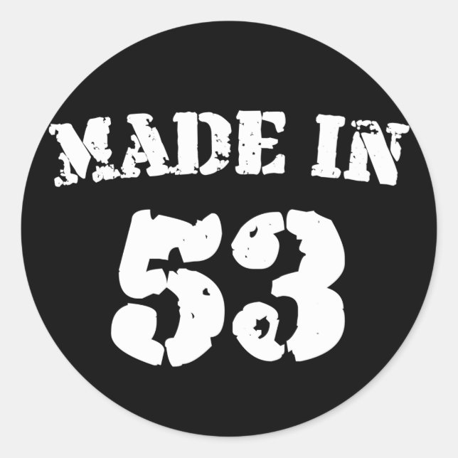 Made In 1953 Classic Round Sticker (Front)