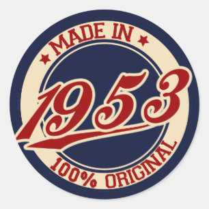 Made In 1953 Classic Round Sticker