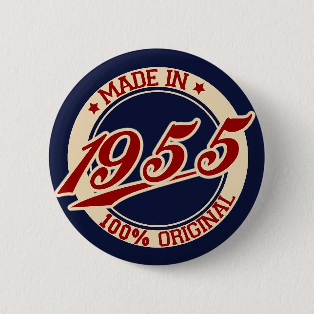 Made In 1955 6 Cm Round Badge (Front)