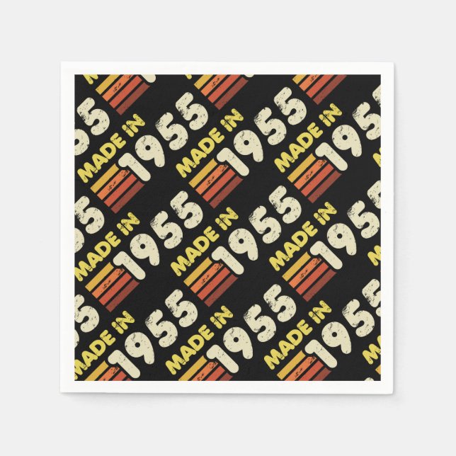 Made In 1955 70th Birthday Napkin (Front)