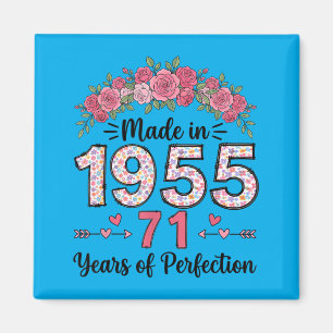 Made In 1955 Floral 71st Birthday Gifts Women 71 Magnet