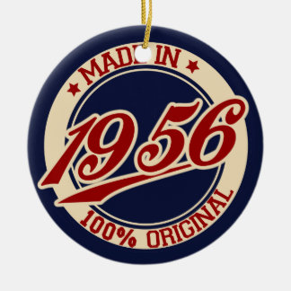 Made In 1956 Birthday Year Ceramic Tree Decoration