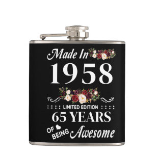 Made In 1958 Limited Edition 65 Years Of Being Hip Flask