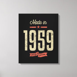 Made In 1959 Birthday Gift Canvas Print