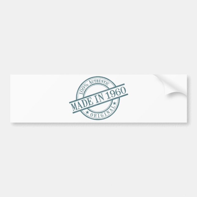 Made in 1960 Circular Stamp Style Logo Bumper Sticker (Front)