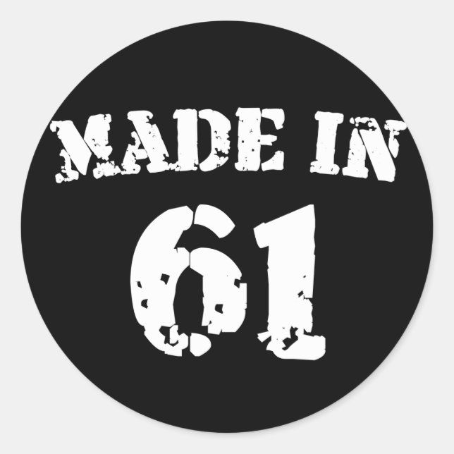 Made In 1961 Classic Round Sticker (Front)