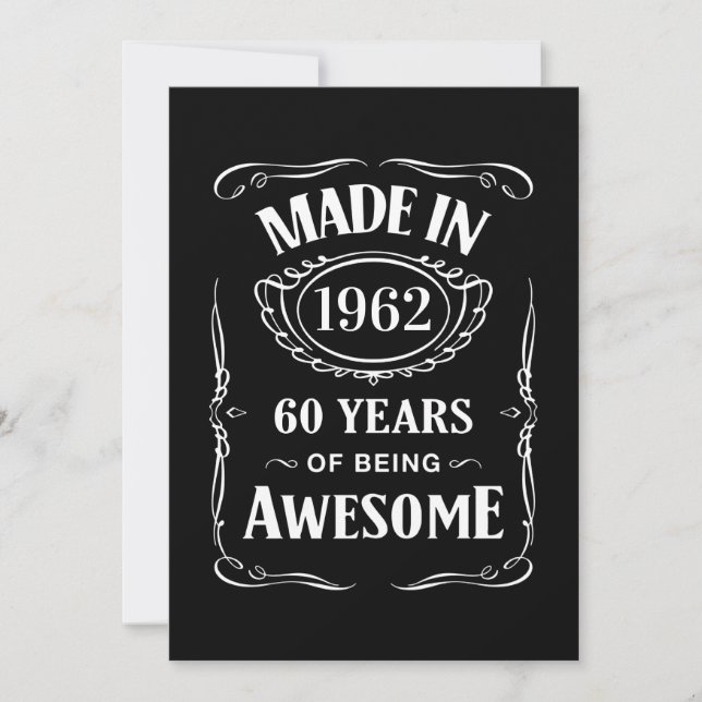 Made in 1962 60 years of being awesome 2022 bday invitation (Front)