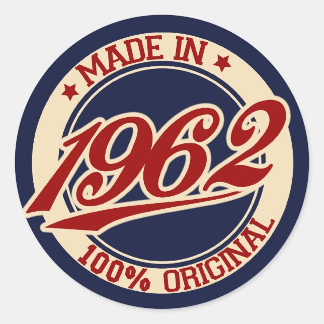 Made In 1962 Classic Round Sticker (Front)