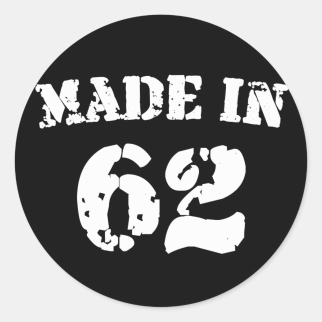 Made In 1962 Classic Round Sticker (Front)