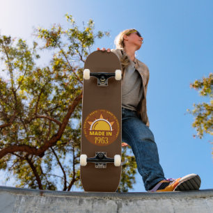 MADE IN 1963 funny birthday gift Skateboard