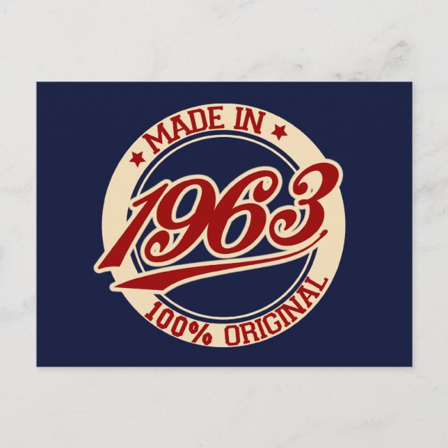 Made In 1963 Postcard (Front)