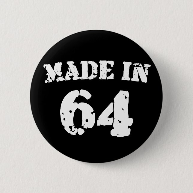 Made In 1964 6 Cm Round Badge (Front)