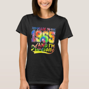 Made In 1965 And I'm Awesome Color Spectrum Birthd T-Shirt