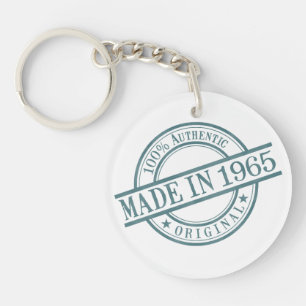 Made in 1965 Circular Stamp Style Logo Acrylic Key Ring